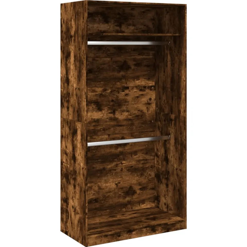 vidaXL Kledingkast 100x50x200 cm bewerkt hout gerookt eikenkleurig, foto 3