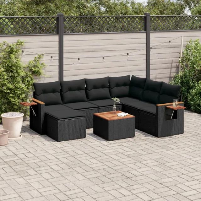 vidaXL Patio Sofa Set 6-zits Black, foto 2