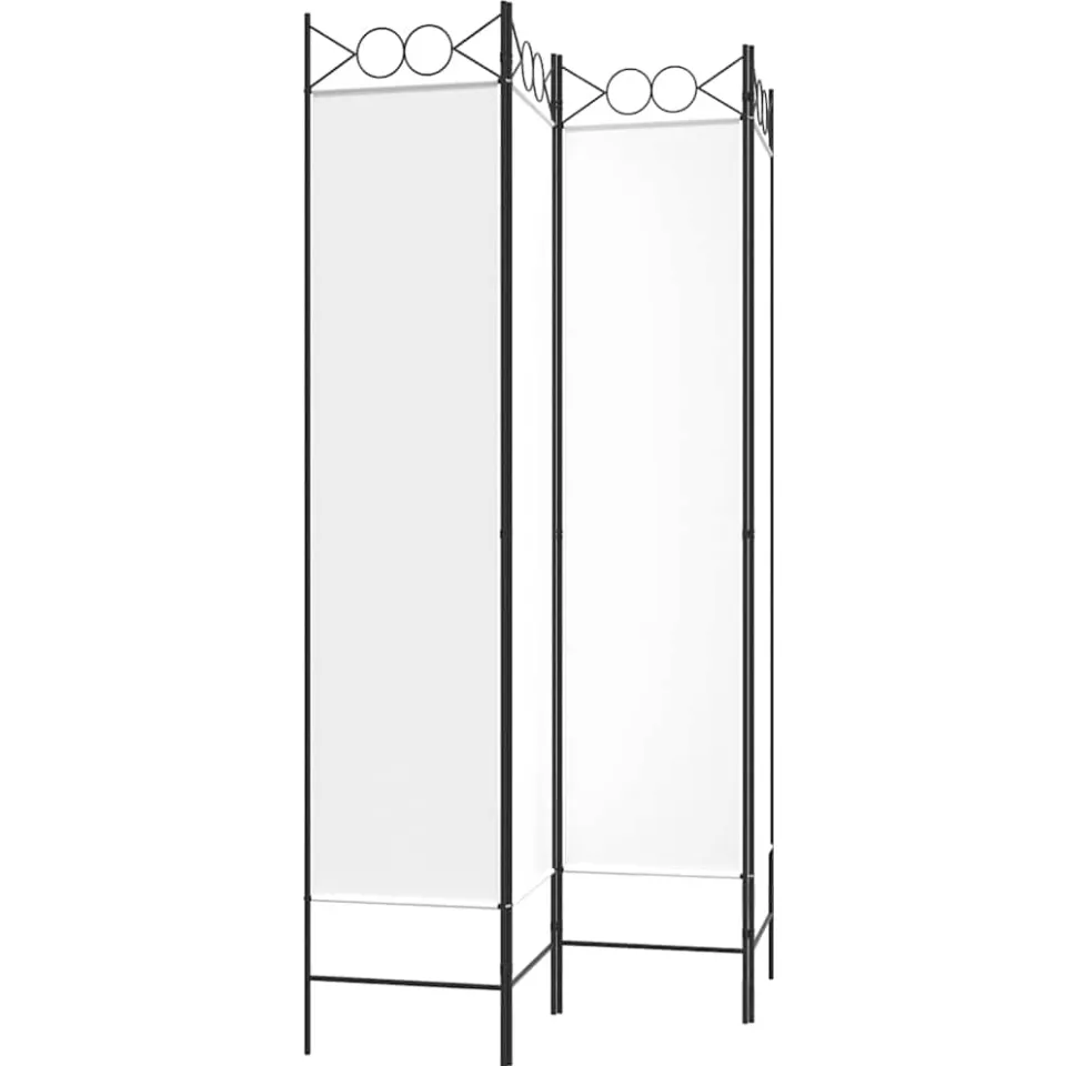 vidaXL Kamerscherm met 4 panelen 160x200 cm stof wit, foto 4