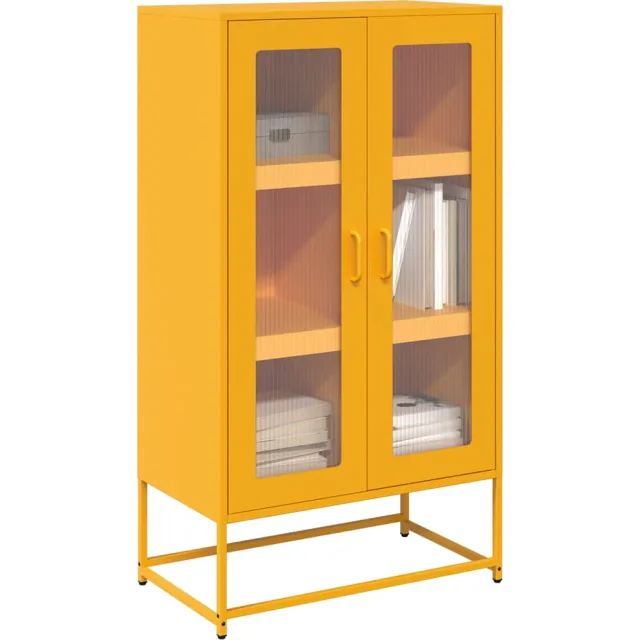 vidaXL Hoge kast 68x39x123 cm staal mosterdgeel