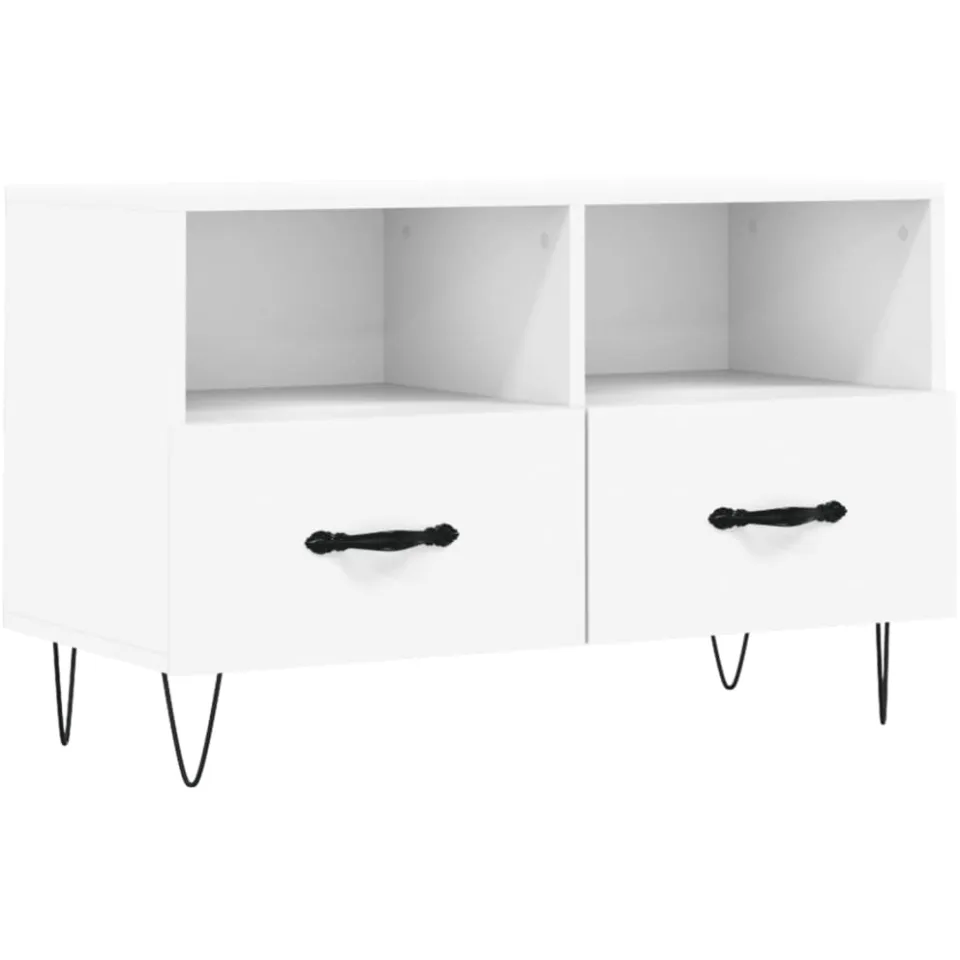 vidaXL Tv-meubel 80x36x50 cm bewerkt hout wit, foto 3