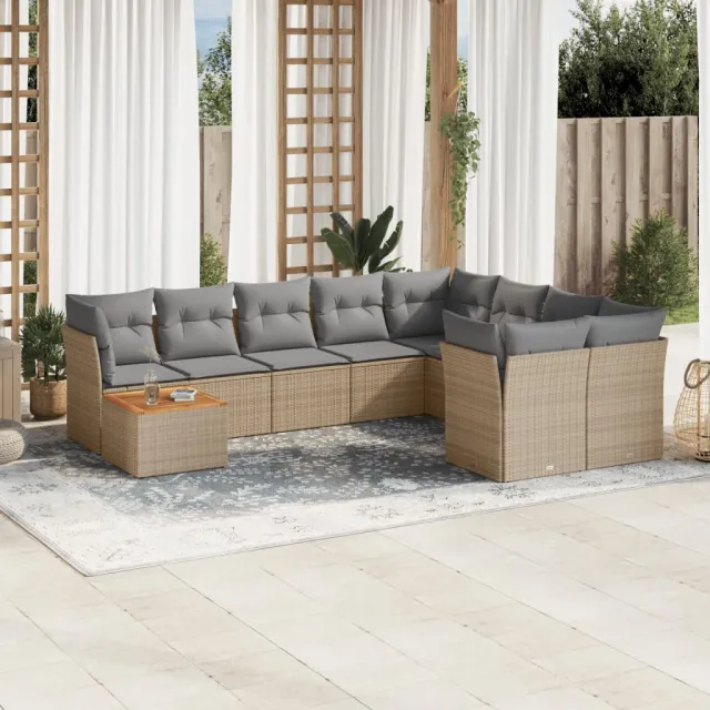 vidaXL Patio Sofa Set 9-zits Beige mix en grijs, foto 2