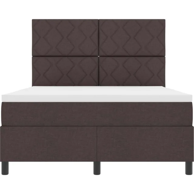 vidaXL Boxspring bed met hoofdeinde Donkerbruin 160 x 200 cm Stof