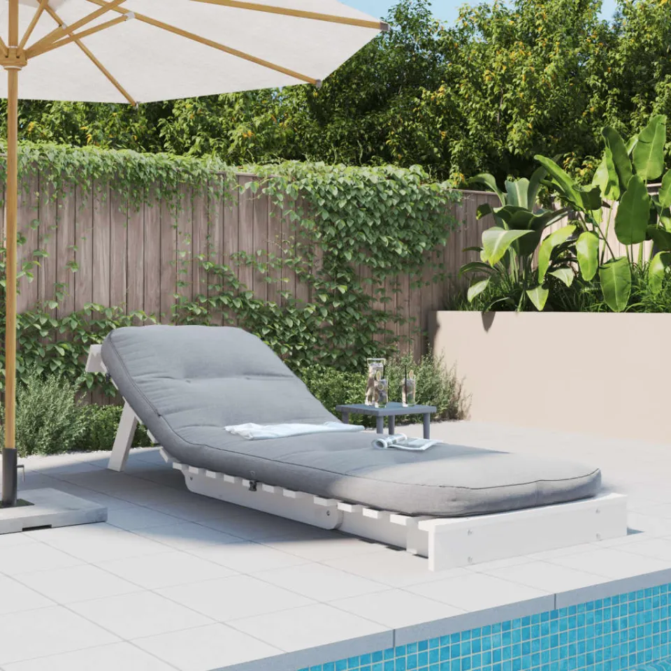 vidaXL Futon slaapbank met matras 70x206x11 cm massief grenenhout wit, foto 3