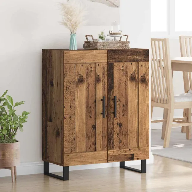 vidaXL Dressoir Oud Hout 69,5 x 34 x 90 cm Gemonteerd hout en ijzer bruin, foto 2