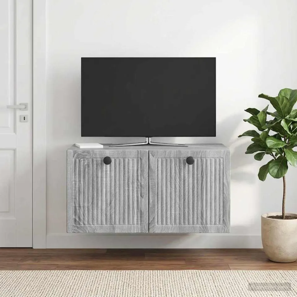 vidaXL Wandbeugel TV-kast 59,5 x 31 x 30 cm Grijs sonoma, foto 4