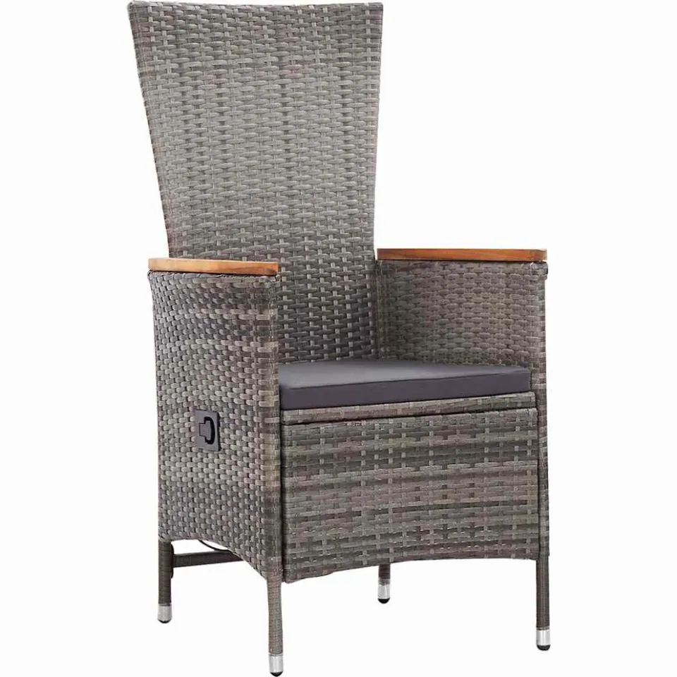 vidaXL 7-delige Tuinset poly rattan grijs, foto 4
