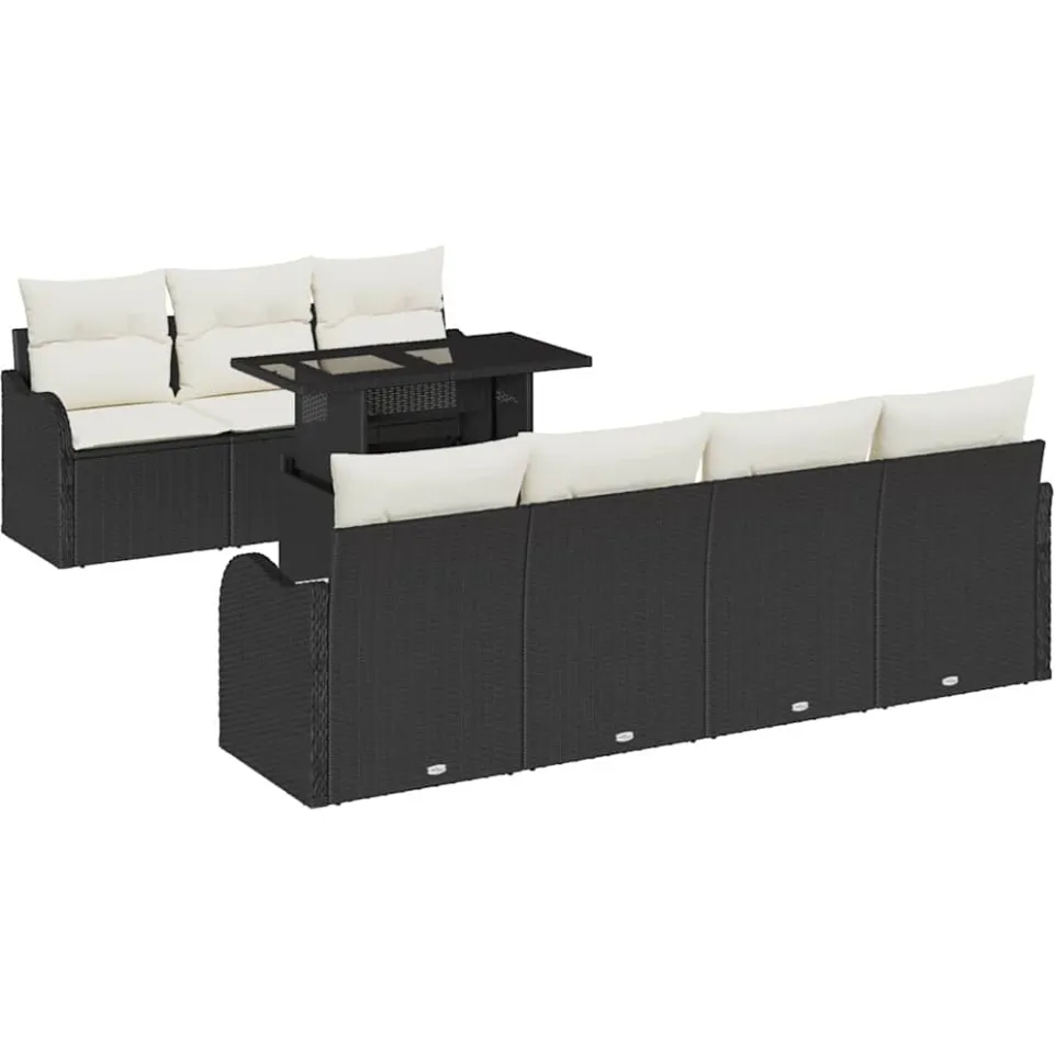 vidaXL Tuin Sofa Set 8 st Zwart poly rattan