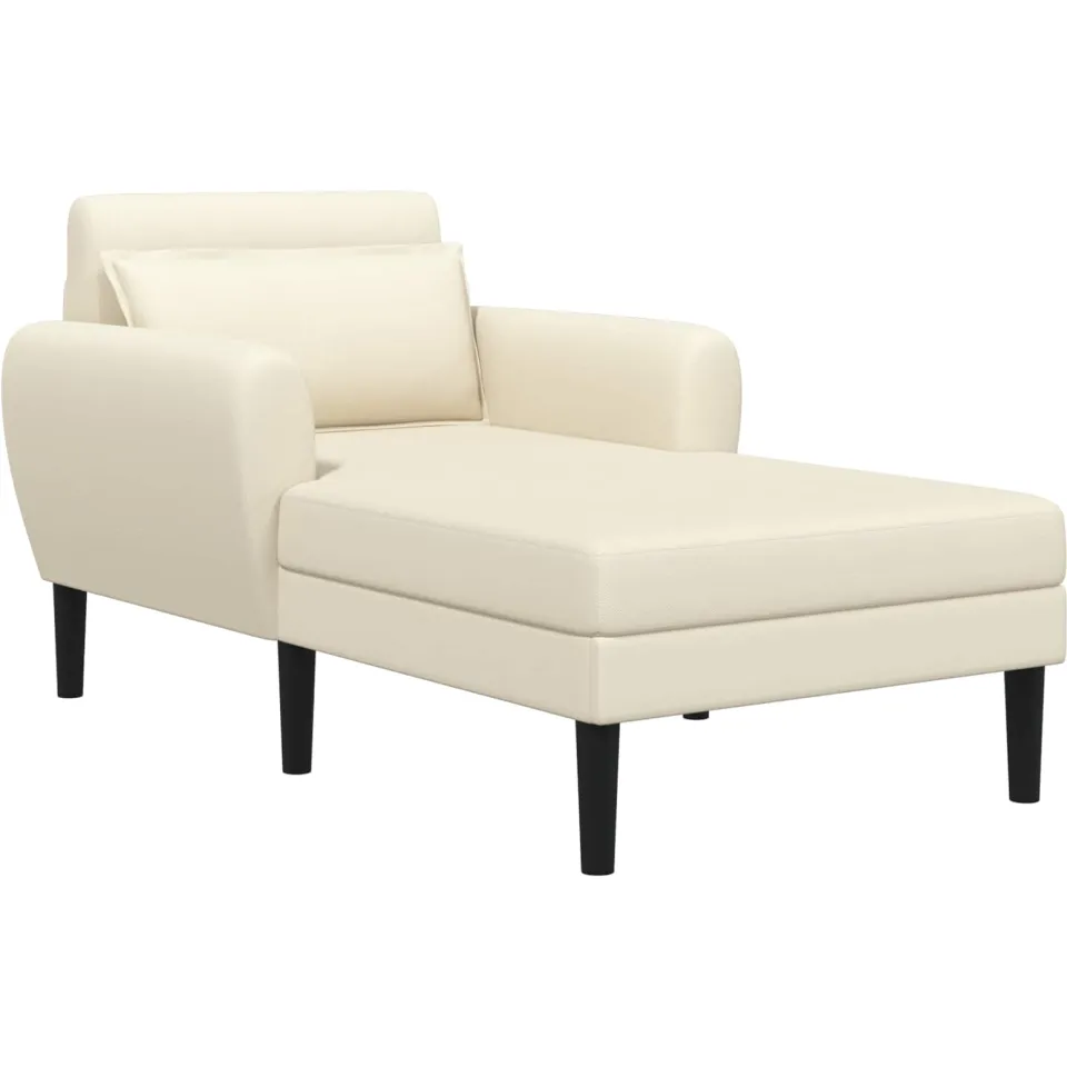 vidaXL Chaise longue Crèmekleurig Grof geweven fluweel, foto 3