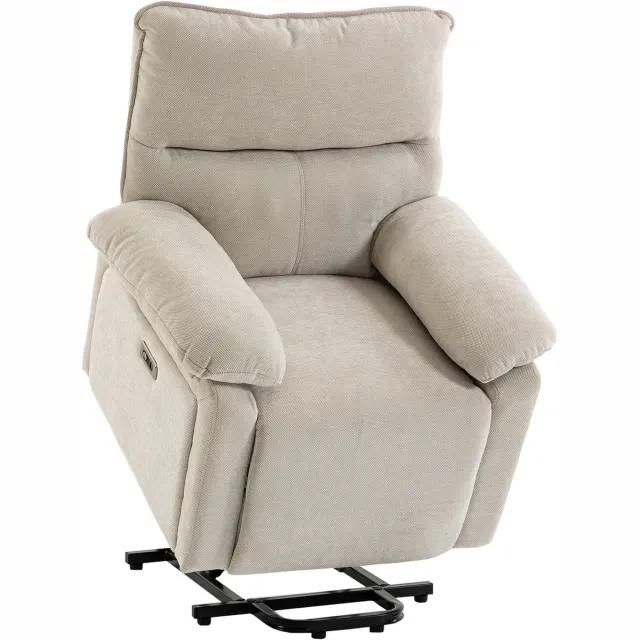 Homona Elektrische sta-opfauteuil met massage en warmtefunctie - Met 8 massagepunten en USB-laadpoorten - 82 x 88 x 96 cm - Crèmewit