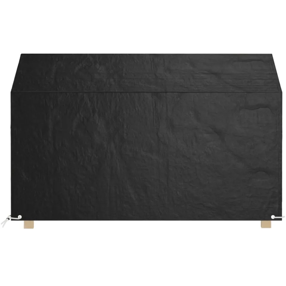 vidaXL Tuinbankhoes met 8 oogjes 190x70x70/88 cm polyetheen zwart, foto 2