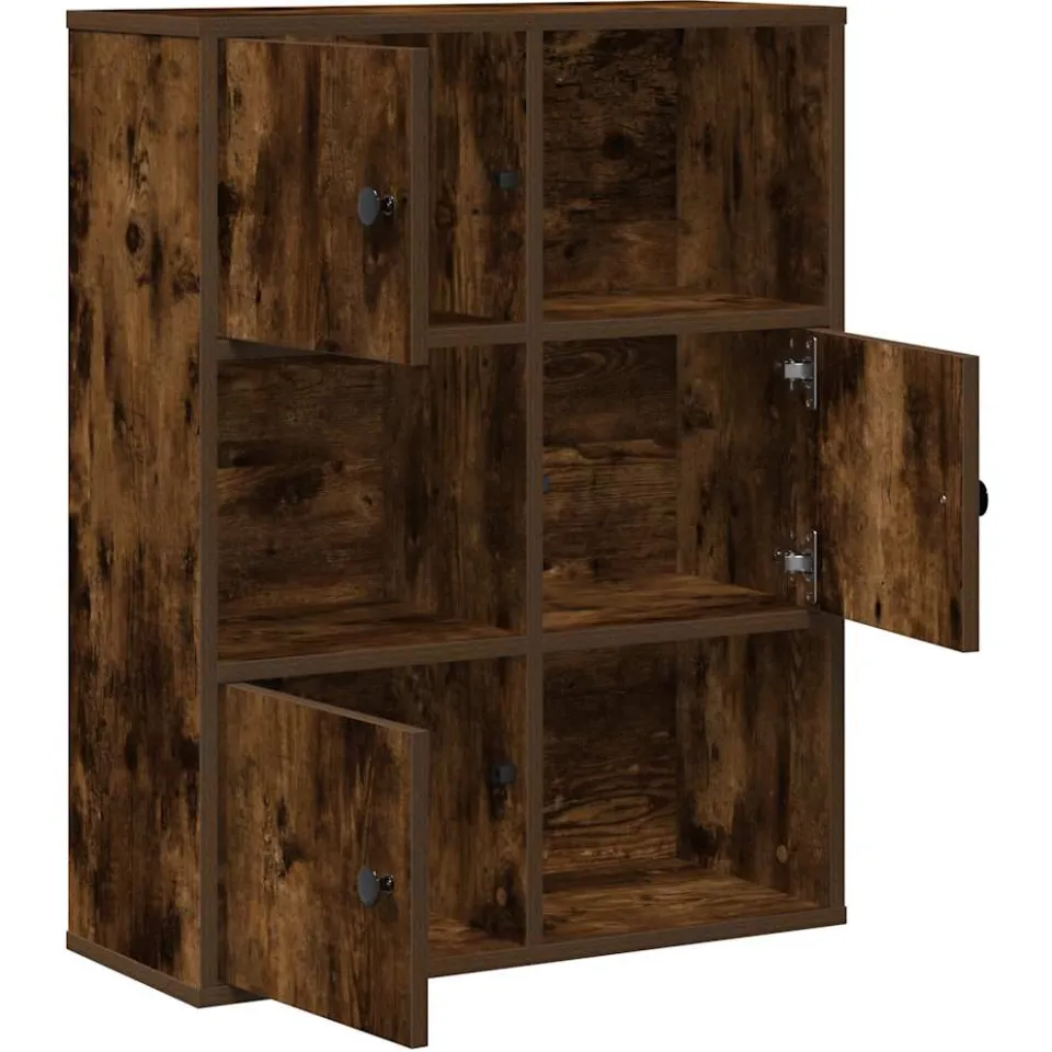 vidaXL Boekenkast 60x24x76,5 cm bewerkt hout gerookt eikenkleurig, foto 4