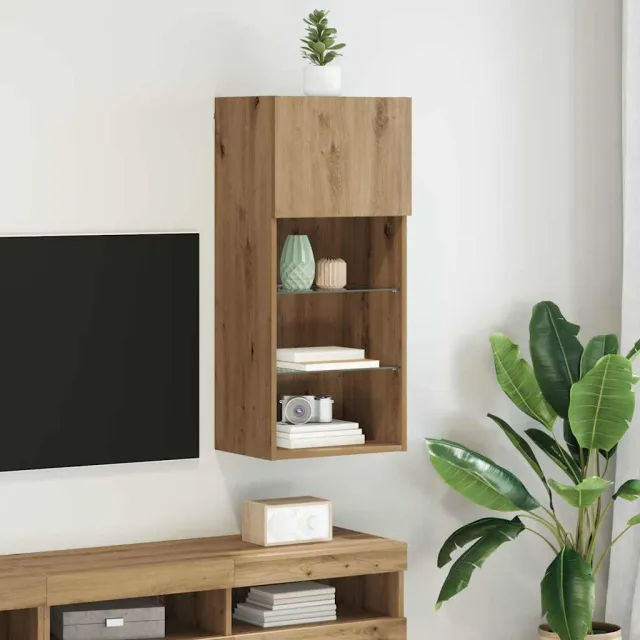 vidaXL Wandgemonteerd tv-meubel 40,5 x 30 x 90 cm Artisan Eiken, foto 2