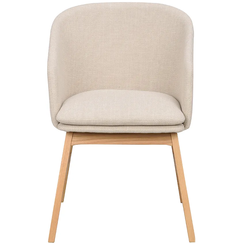 Rowico Home Windham eetkamerstoel beige - naturel eiken onderstel - set van 2