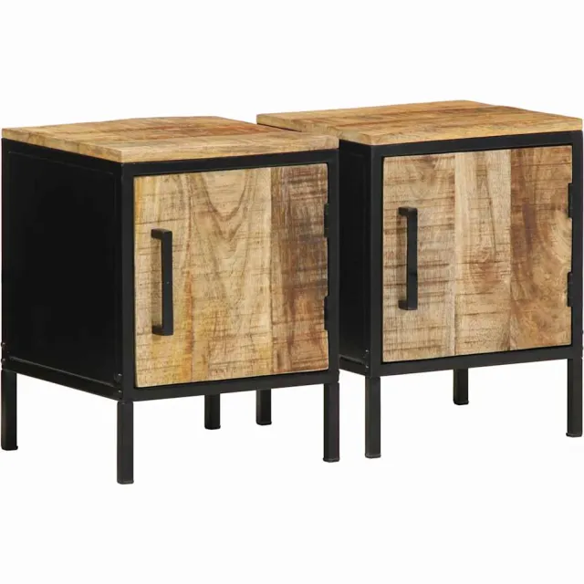 vidaXL Nachtkastje 2 st Bruin en zwart 30 x 30 x 40 cm