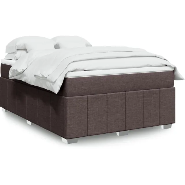 vidaXL Boxspring met matras stof donkerbruin 140x200 cm bruin