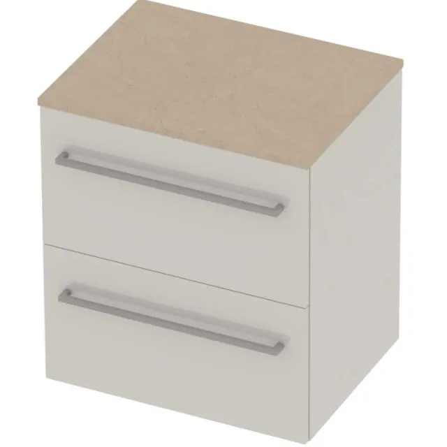 Basic-Line Deck 46 Badmeubelset Voor Grepen 60x46x66 cm Ice White Sand Stone Beige