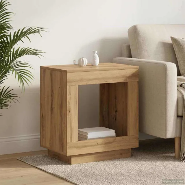 vidaXL Bijzettafel Artisanaal eiken 60 x 40 x 65 cm Bewerkt hout Bruin