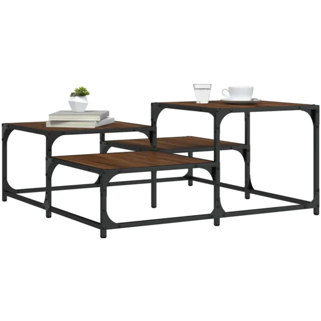 vidaXL Salontafel 87,5x87,5x40 cm bewerkt hout bruin eikenkleur, foto 2