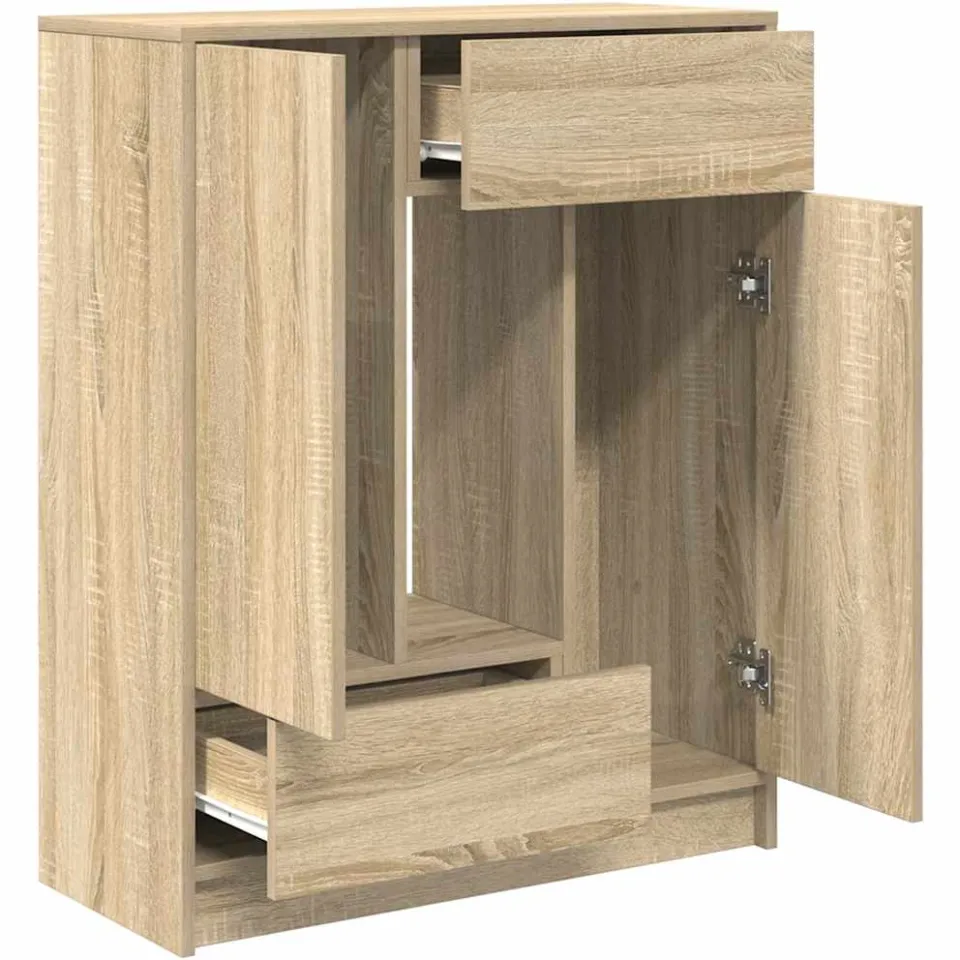 vidaXL Dressoir met lades en deuren 73x31x90 cm sonoma eikenkleurig, foto 4