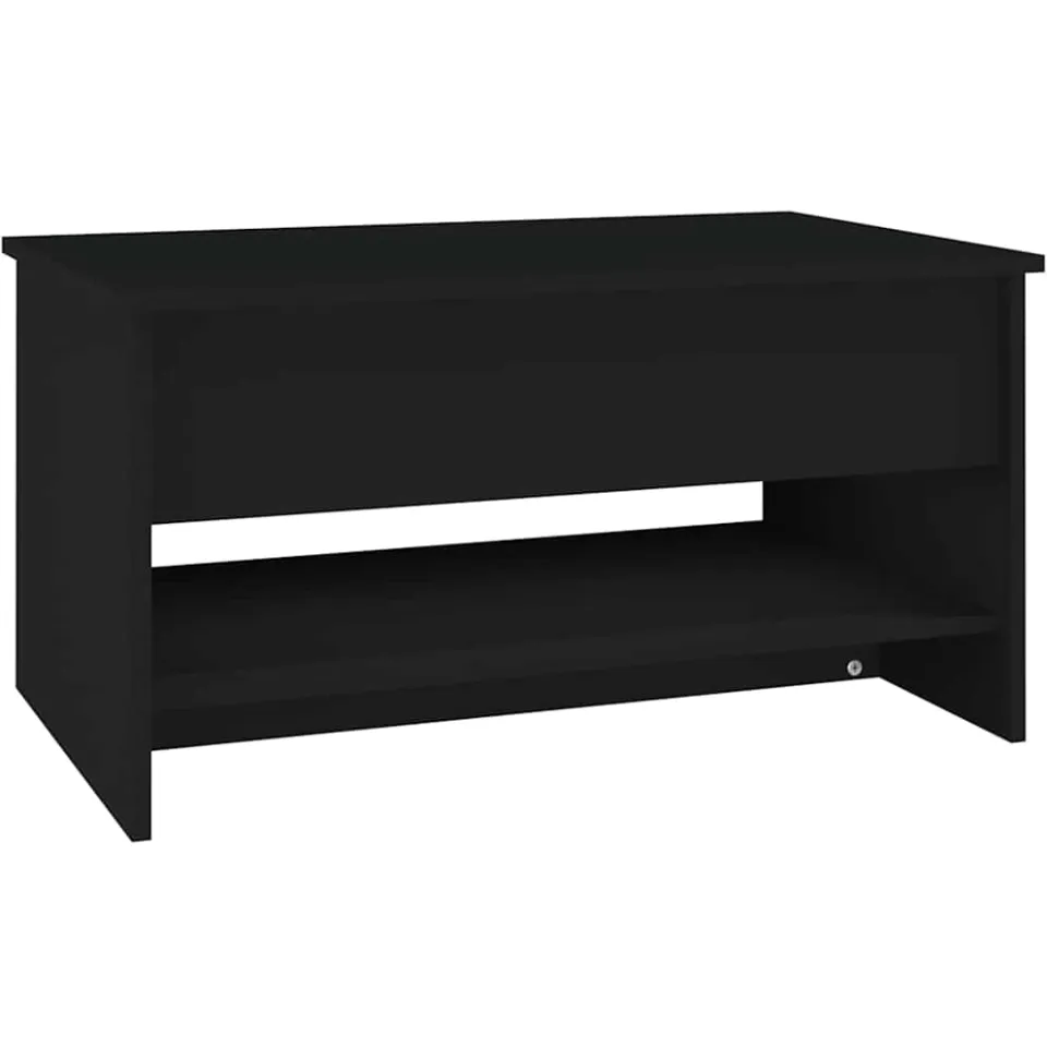 vidaXL Salontafel 80x50x40 cm bewerkt hout zwart, foto 3