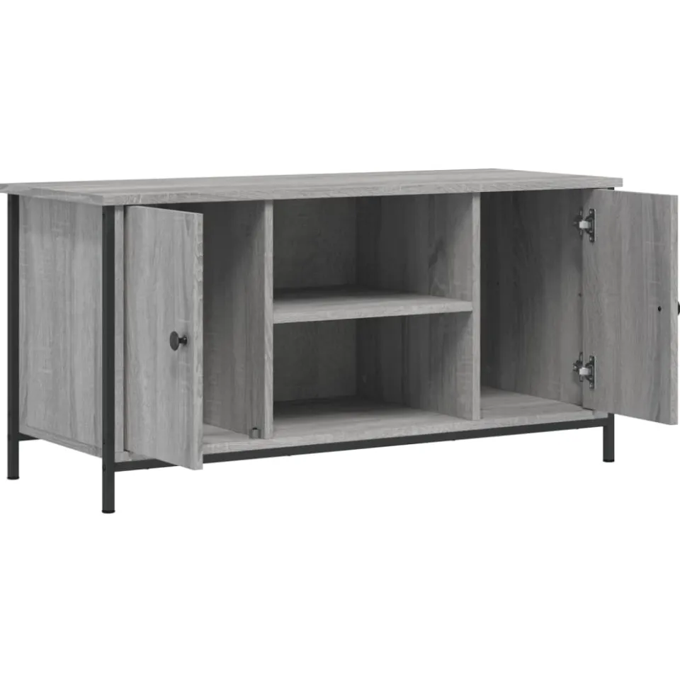 vidaXL Tv-meubel 100x40x50 cm bewerkt hout grijs sonoma eikenkleurig