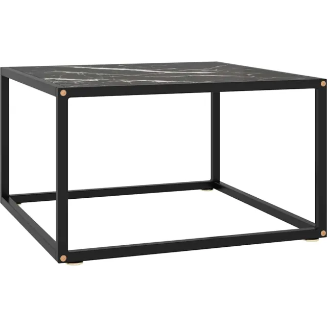 vidaXL Salontafel met zwart marmerglas 60x60x35 cm zwart, foto 2