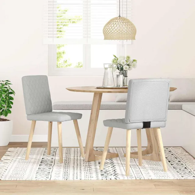 vidaXL Eetkamerstoelen 2 st stof wolk grijs