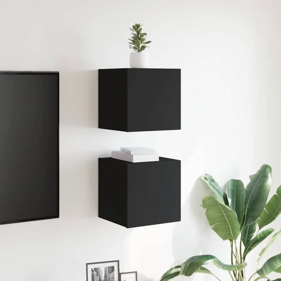 vidaXL Tv-wandmeubelen 2 st 30,5x30x30 cm zwart, foto 2