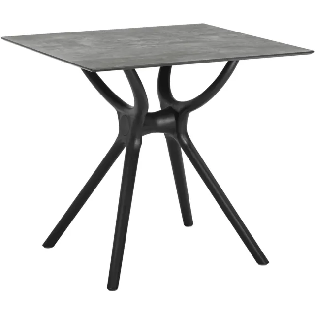 Vega Buitentafel Faro; 80x80x74 cm (LxBxH); Tafelblad beton, frame zwart; vierkant
