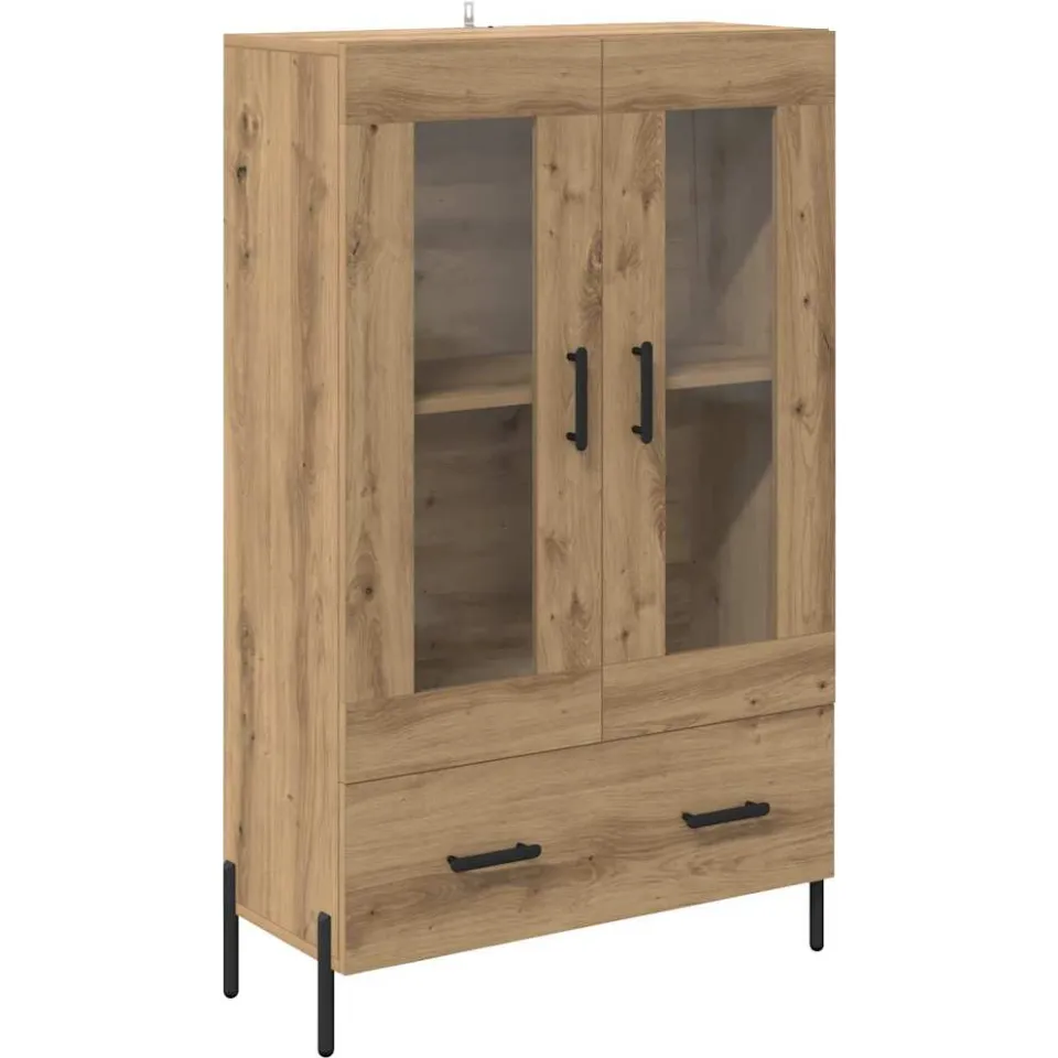 vidaXL Highboard CORONA Artisan Eiken 69,5 x 31 x 115 cm Bewerkt hout, foto 3