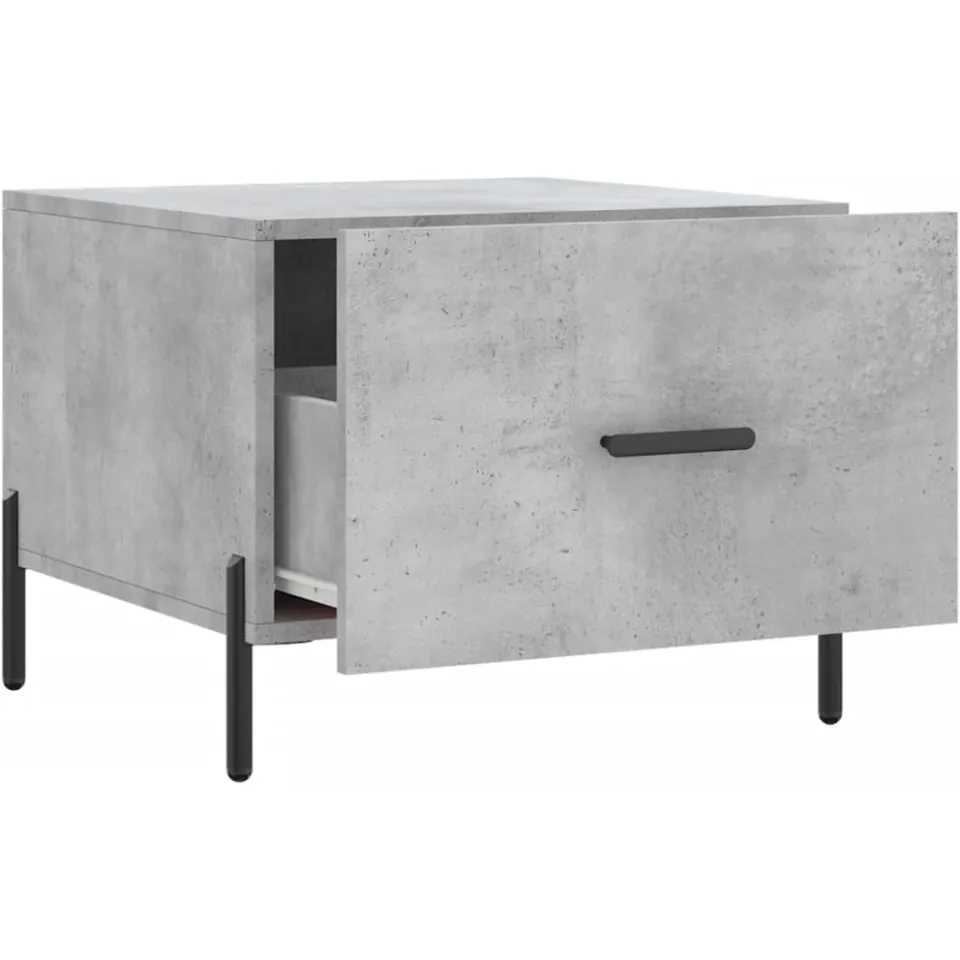 vidaXL Salontafel 50x50x40 cm bewerkt hout betongrijs grijs, foto 4