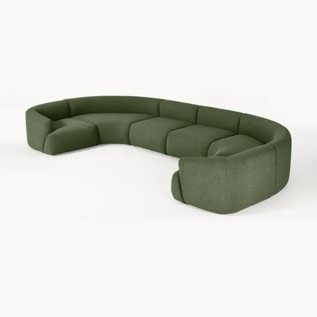 Westwing Collection XL modulaire bouclé bank Sofia Groen