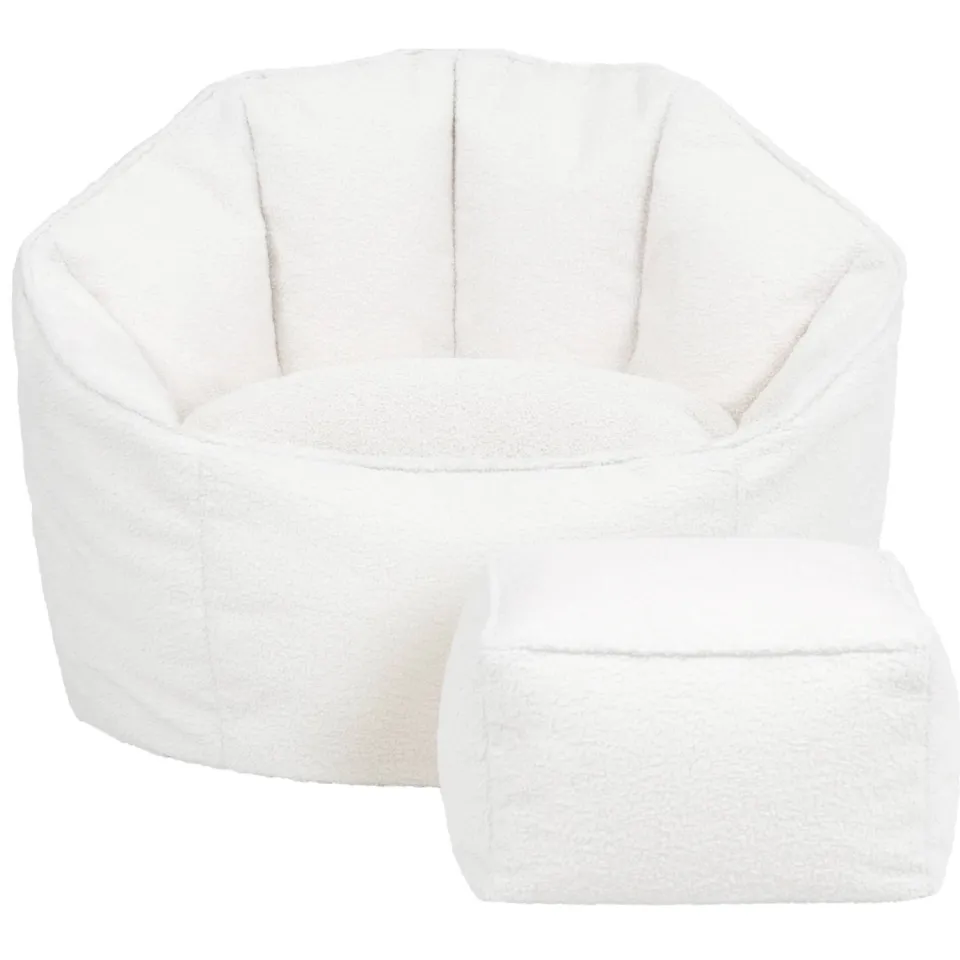 icon - Sirena Zitzak Fauteuil met Poef - Boucle - Olijfgroen, foto 5
