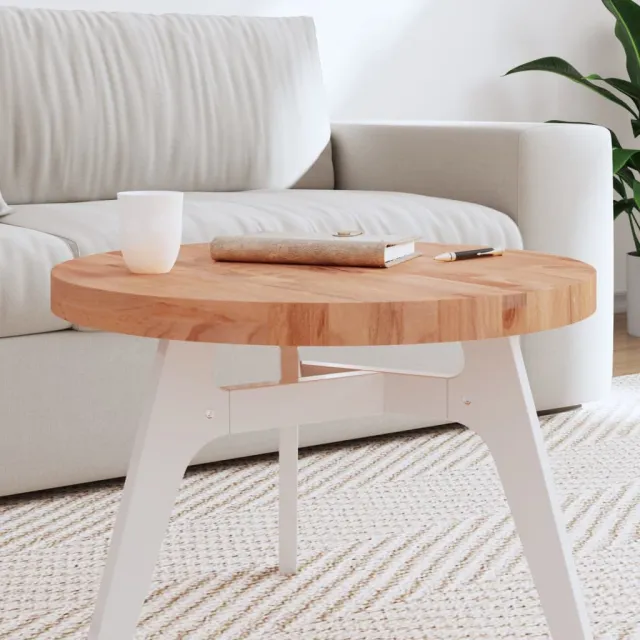 vidaXL Tafelblad rond Ø60x4 cm massief beukenhout bruin, foto 2