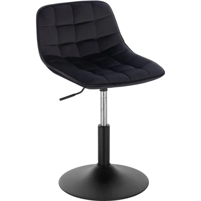 Saphly Barkrukken Set Zwart - Verstelbaar, Velvet en Barkrukken set van 1 - Voor Eetkamer, Keuken en Woonkamer