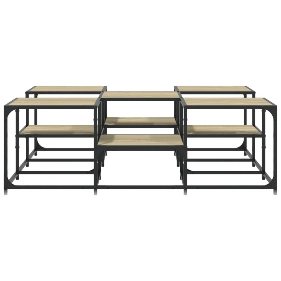 vidaXL Salontafel 121x121x40 cm bewerkt hout sonoma eikenkleurig, foto 4