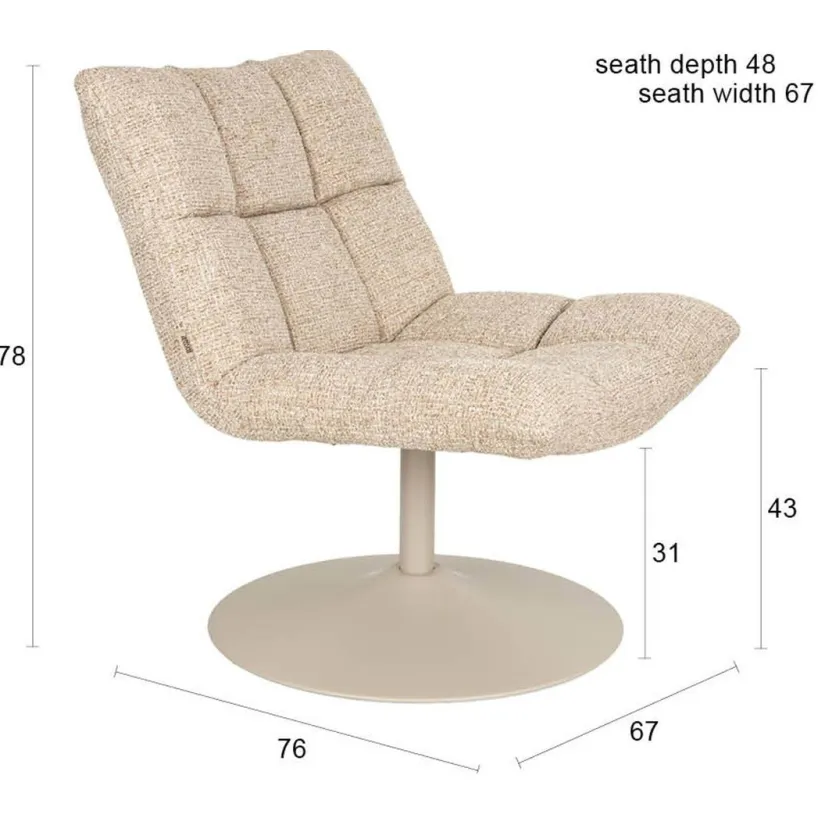 Dutchbone draaibare fauteuil Bar - beige, foto 3