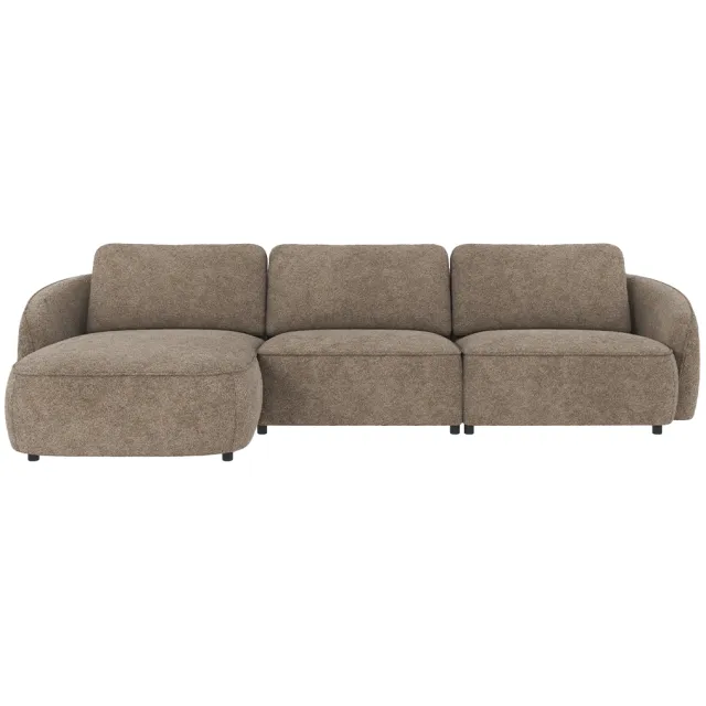 Rowico Home Norris gestoffeerde 4-zits hoekbank bruin - links - 319 cm