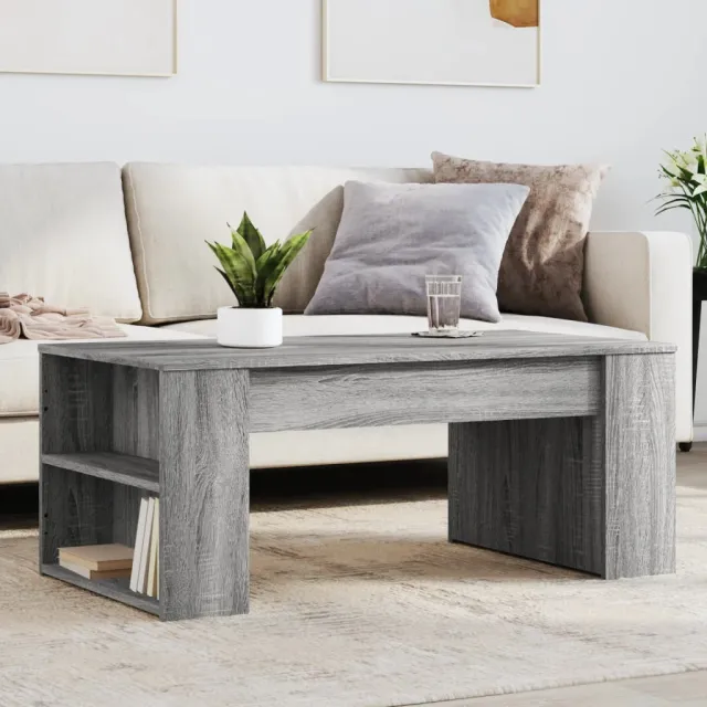 vidaXL Salontafel 102x55x42 cm bewerkt hout grijs sonoma eikenkleurig, foto 2