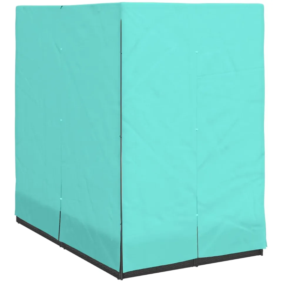 vidaXL Dubbele ligbed Turquoise poly rattan, foto 4