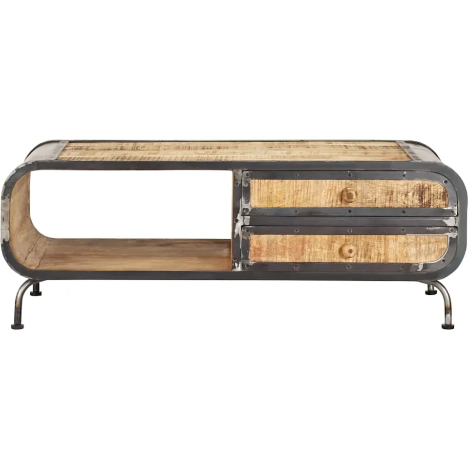 vidaXL Salontafel 100x50x35 cm massief mangohout bruin, foto 2
