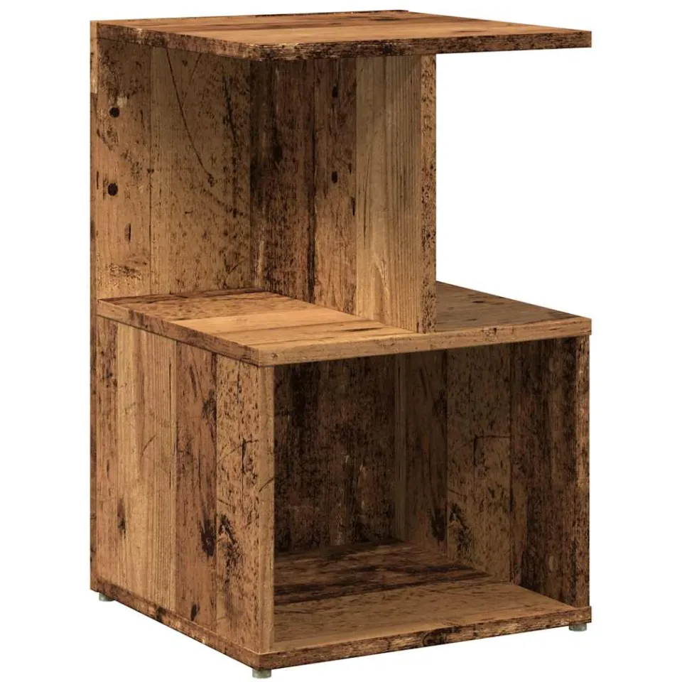 vidaXL Nachtkastjes 2 st 35x35x55 cm bewerkt hout oud houtkleurig bruin, foto 4