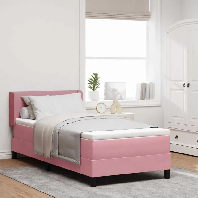 vidaXL Boxspringbed met hoofdeinde Roze 190 x 90 cm Fluweel