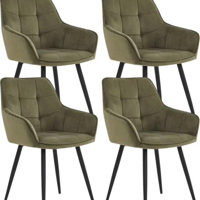 Colenis Oriana Eetkamerstoel - Set Van 4 - Groen - Velvet - Fabb - Industrieel - Design