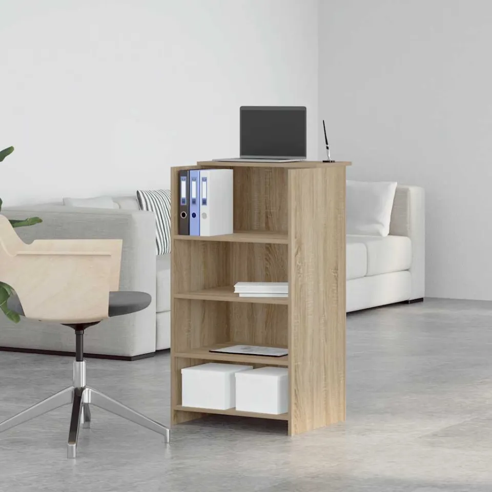 vidaXL Receptiebalie Sonoma Eiken 55x50x103,5 cm Bewerkt Hout, foto 4