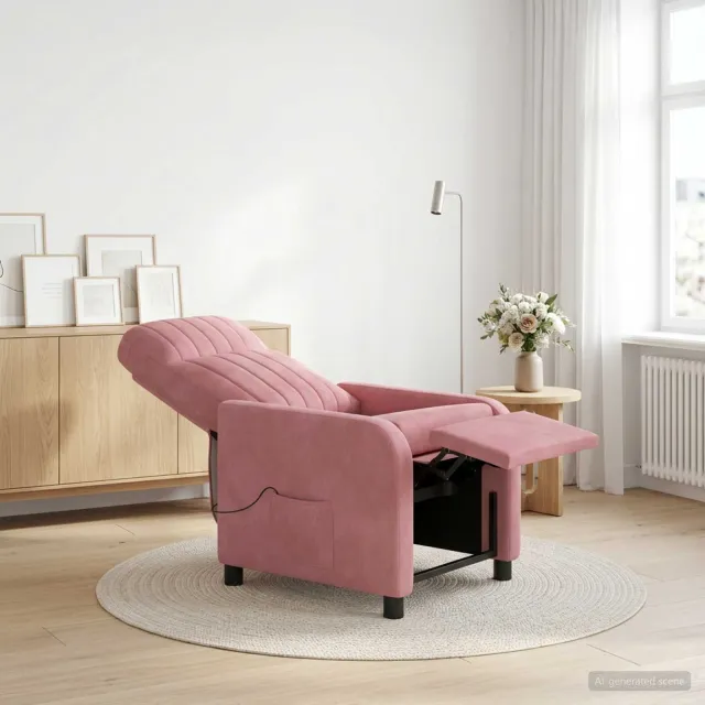 vidaXL Massage Recliner Roze fluweel