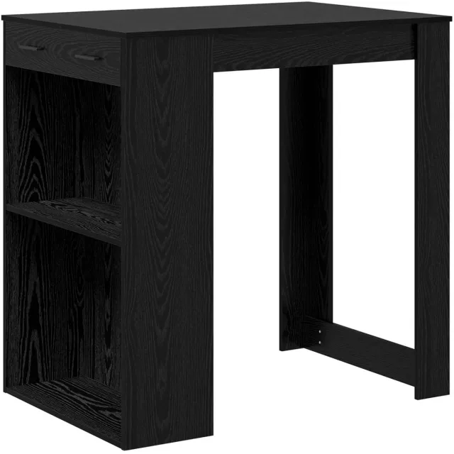 vidaXL Bartafel - 102 - x - 70 - x - 103,5 - cm - Bewerkt - hout - Zwart - Eiken Zwart Eiken