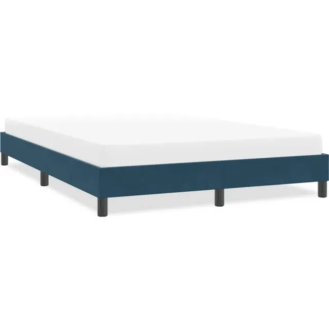 vidaXL Bedframe zonder matras 160x210 cm fluweel donkerblauw