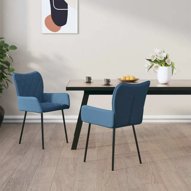 vidaXL Eetkamerstoelen 2 st stof donkergrijs